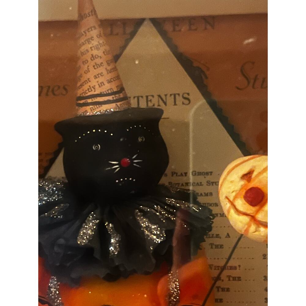 RARE limited Halloween cat ruff magic wand creepy pumpkin bucket Bethany FAUST - Picture 2 of 5